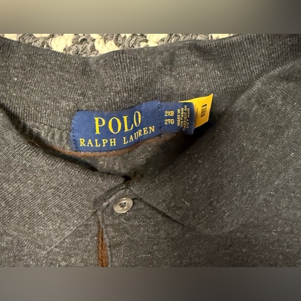 POLO RALPH LAUREN Classic Fit Soft Cotton Polo Shirt in Dark Gray Size XXL - Picture 9 of 10